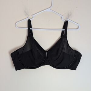 Curvycouture Bra 44D Black Underwire 1311 Nylon/Spandex